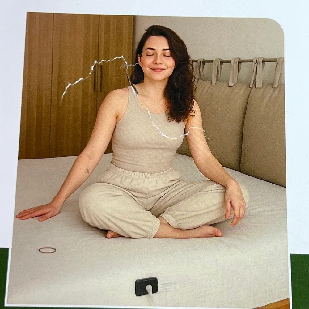BareEarth Grounding Sheet Queen White Kit 10% Silver Cotton Earthing Bedding